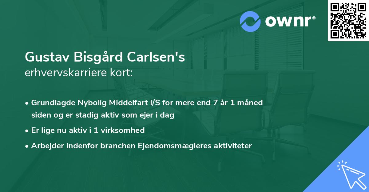 Gustav Bisgård Carlsen's erhvervskarriere kort