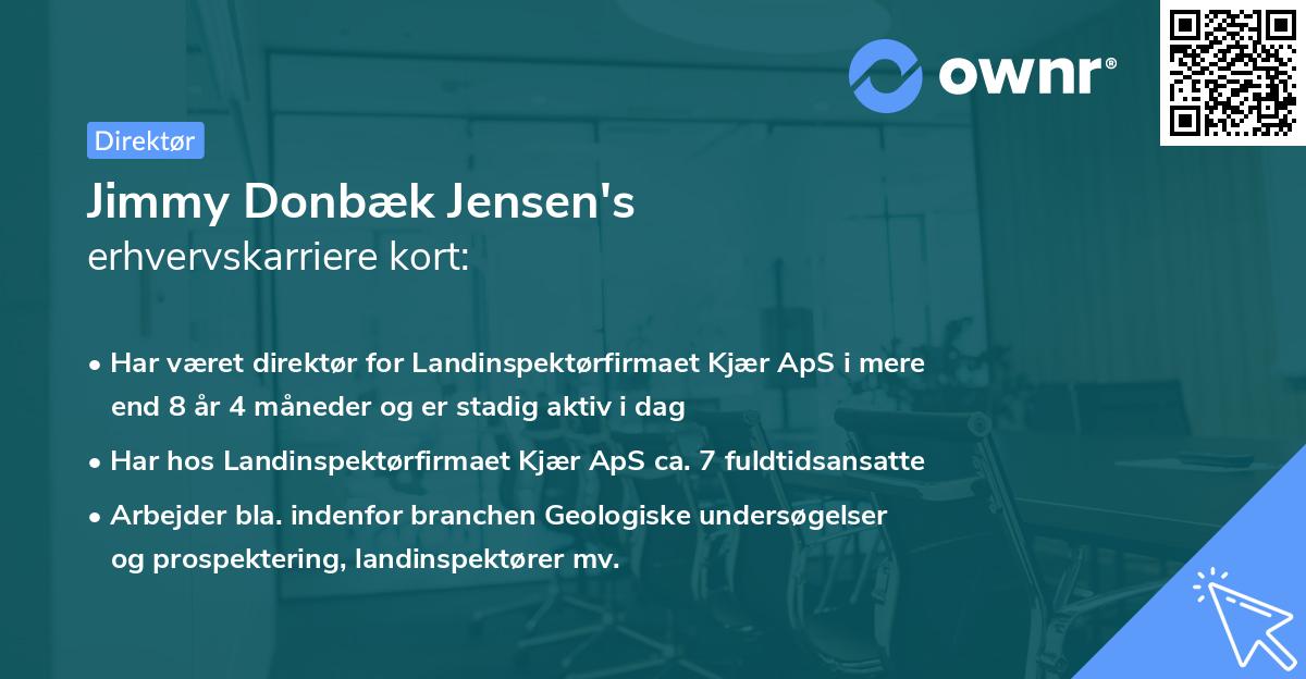 Jimmy Donbæk Jensen's erhvervskarriere kort