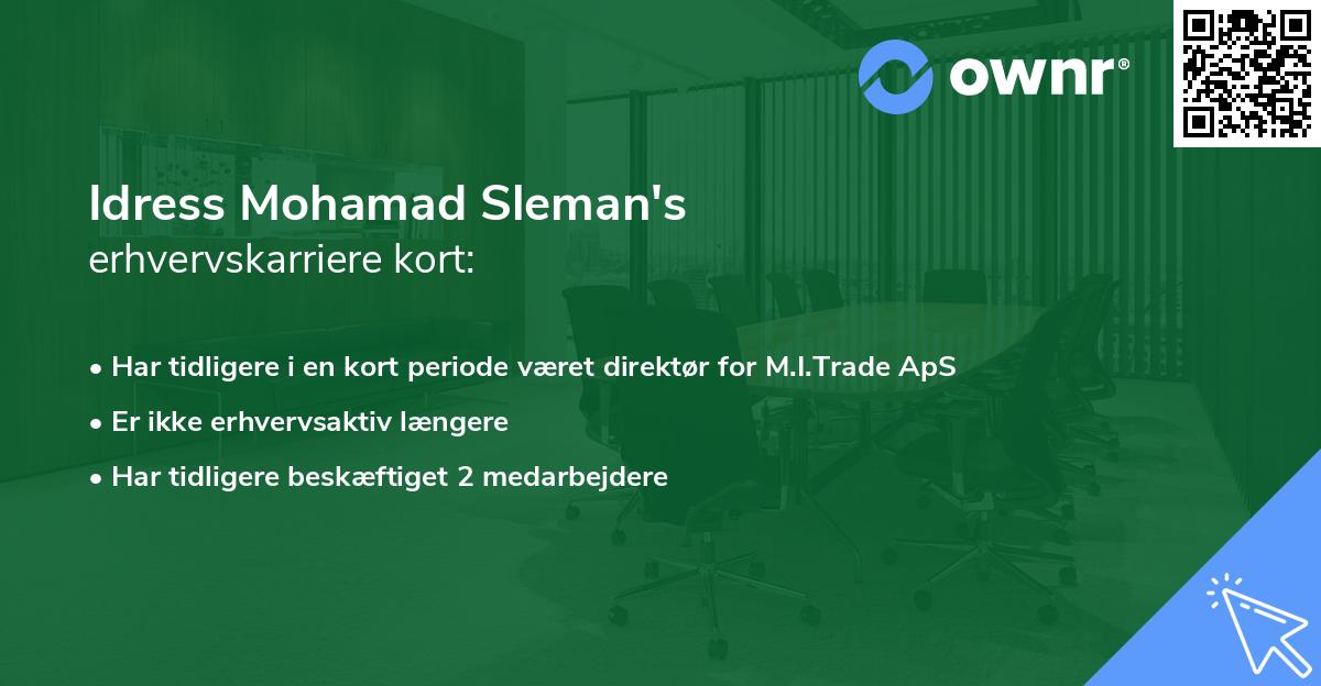 Idress Mohamad Sleman's erhvervskarriere kort