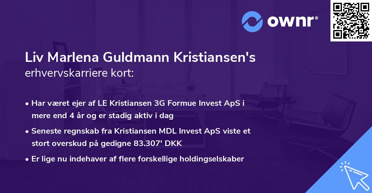 Liv Marlena Guldmann Kristiansen's erhvervskarriere kort