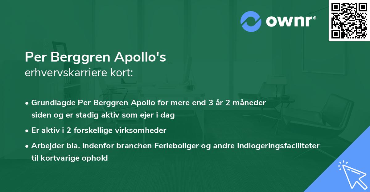 Per Berggren Apollo's erhvervskarriere kort