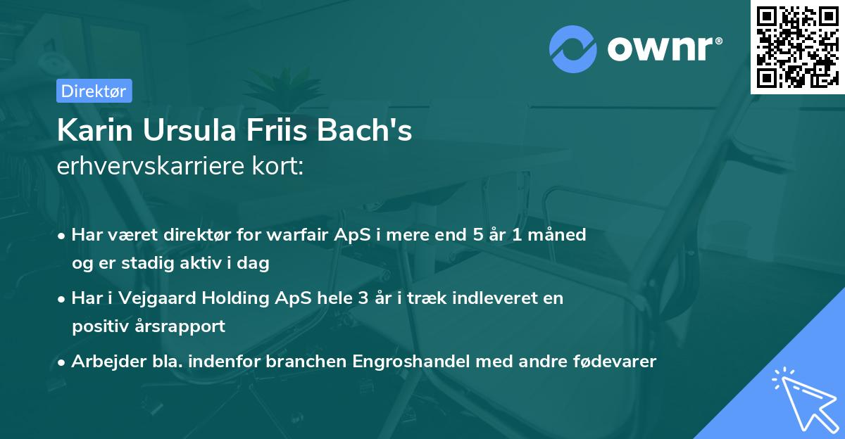 Karin Ursula Friis Bach's erhvervskarriere kort