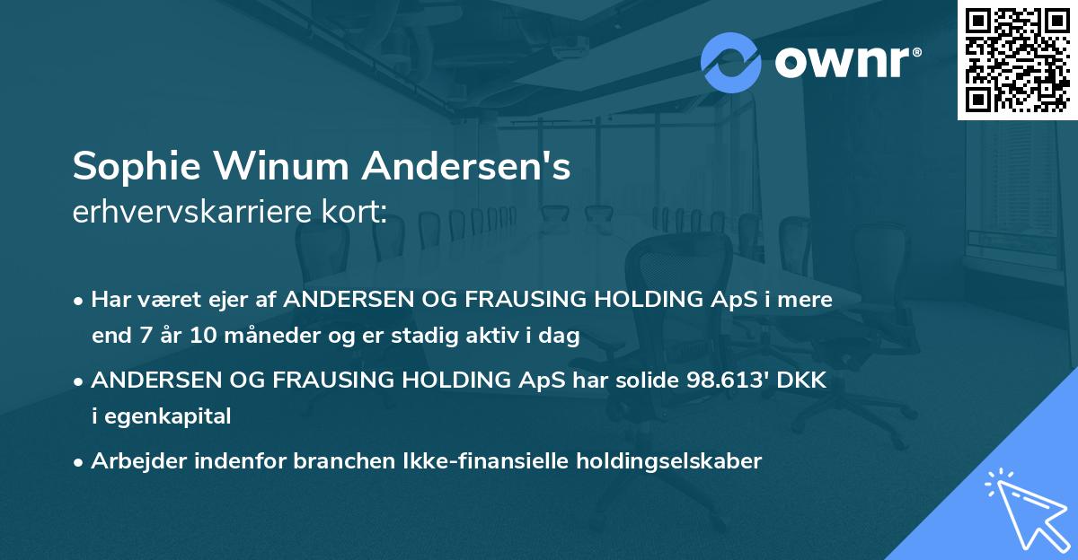 Sophie Winum Andersen's erhvervskarriere kort