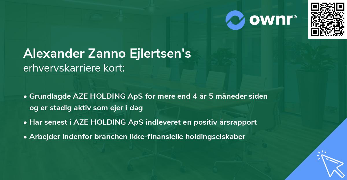 Alexander Zanno Ejlertsen's erhvervskarriere kort