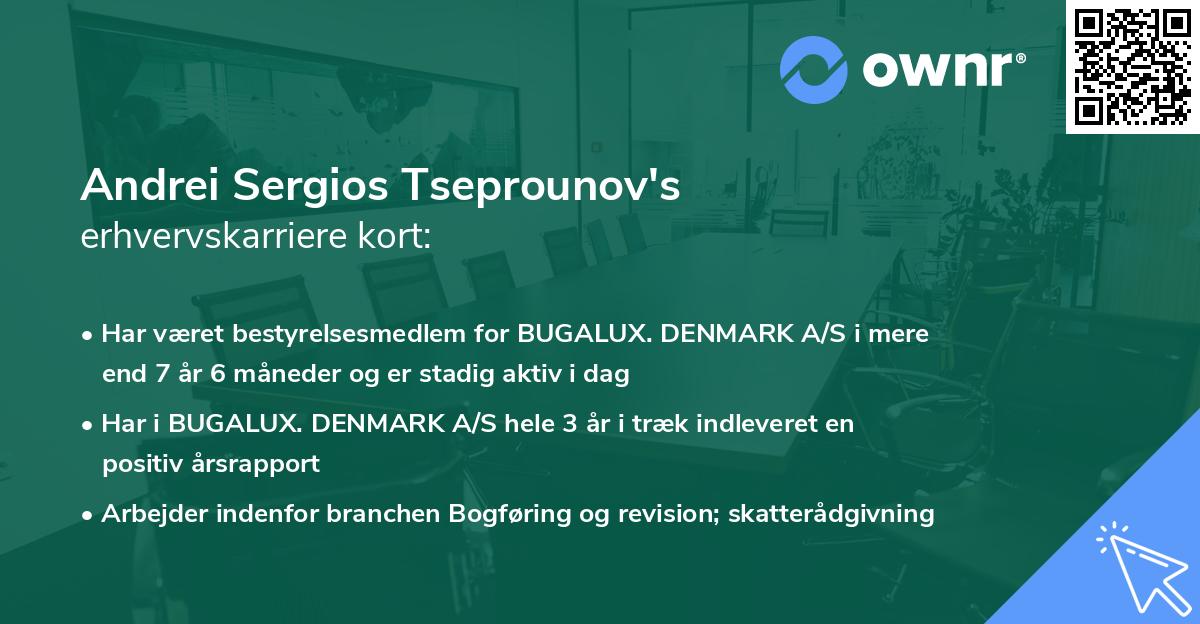 Andrei Sergios Tseprounov's erhvervskarriere kort