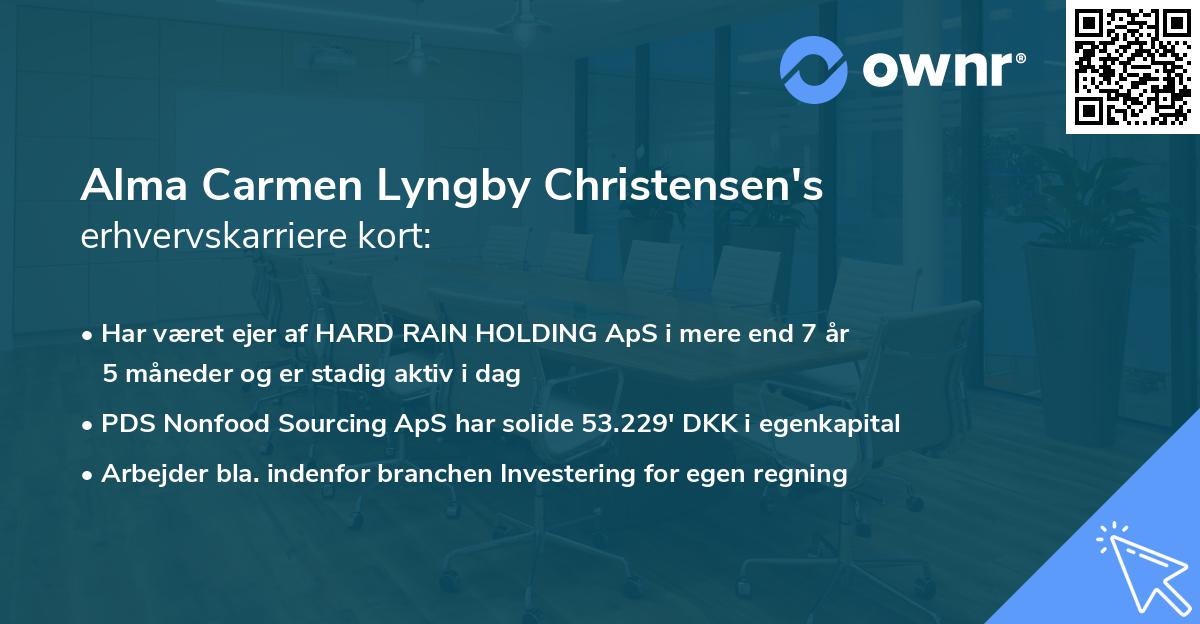 Alma Carmen Lyngby Christensen's erhvervskarriere kort