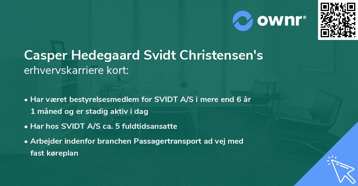 Casper Hedegaard Svidt Christensen's erhvervskarriere kort