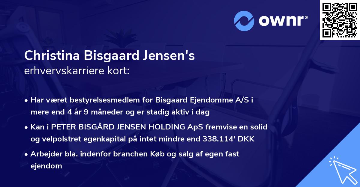 Christina Bisgaard Jensen's erhvervskarriere kort