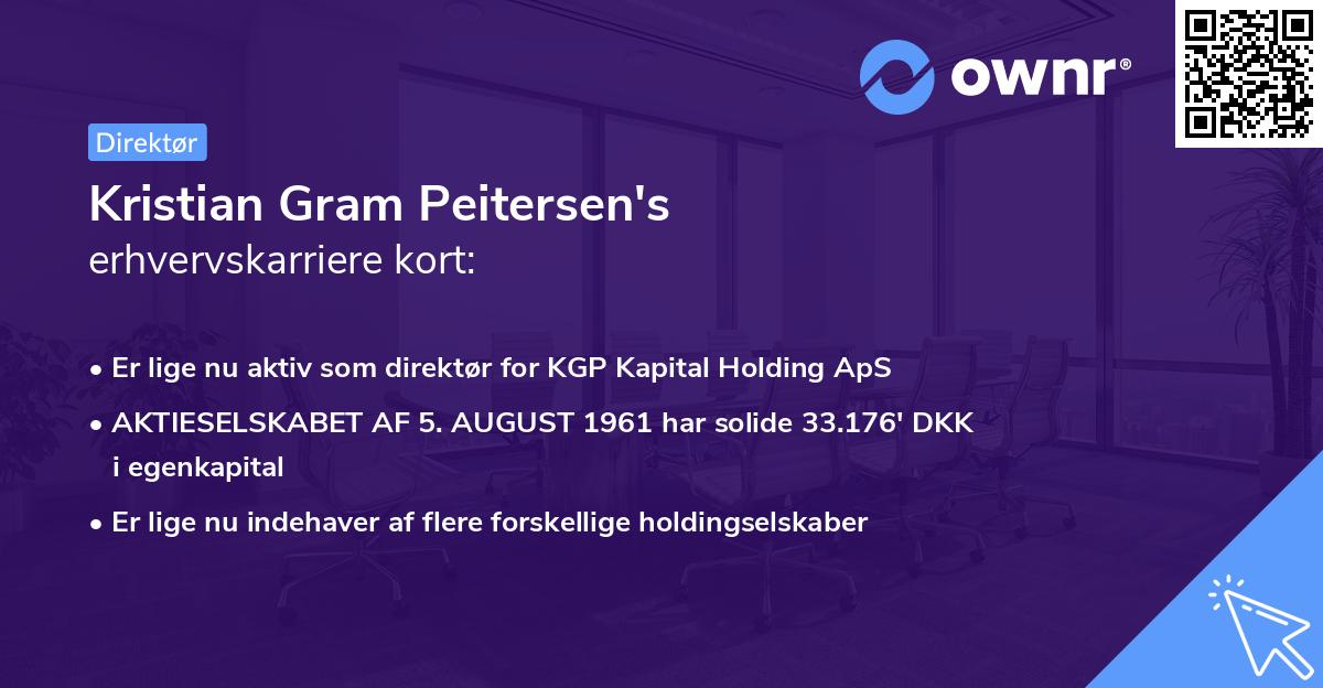 Kristian Gram Peitersen's erhvervskarriere kort