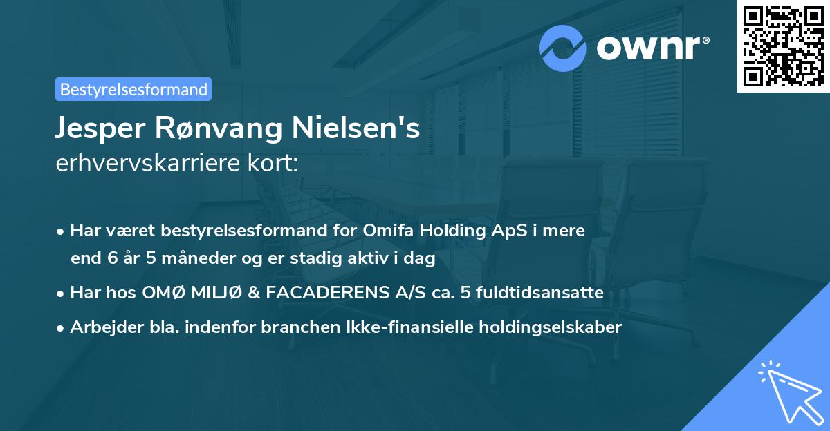 Jesper Rønvang Nielsen's erhvervskarriere kort