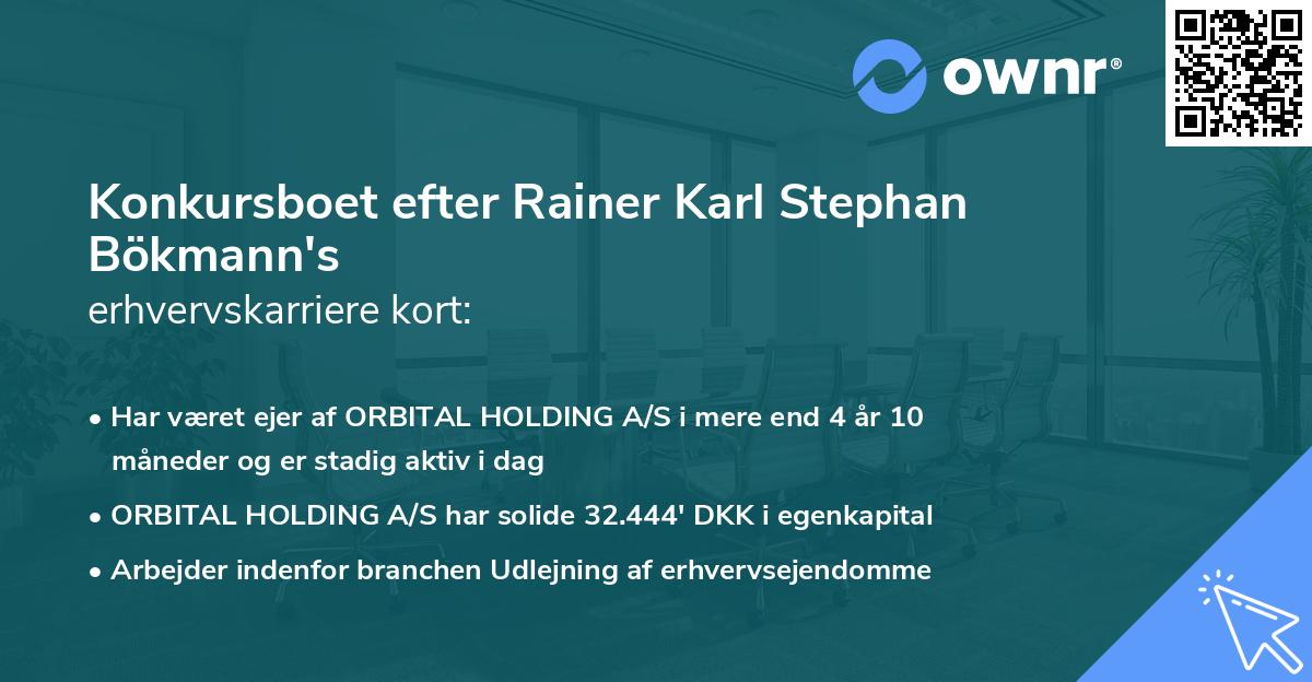 Konkursboet efter Rainer Karl Stephan Bökmann's erhvervskarriere kort