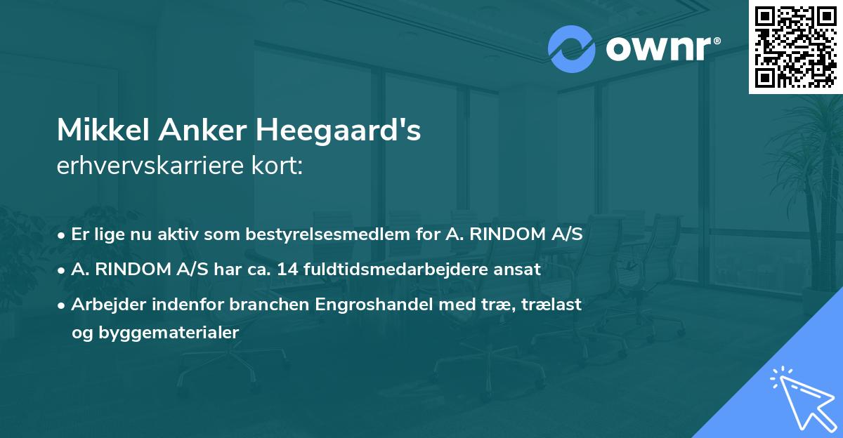 Mikkel Anker Heegaard's erhvervskarriere kort