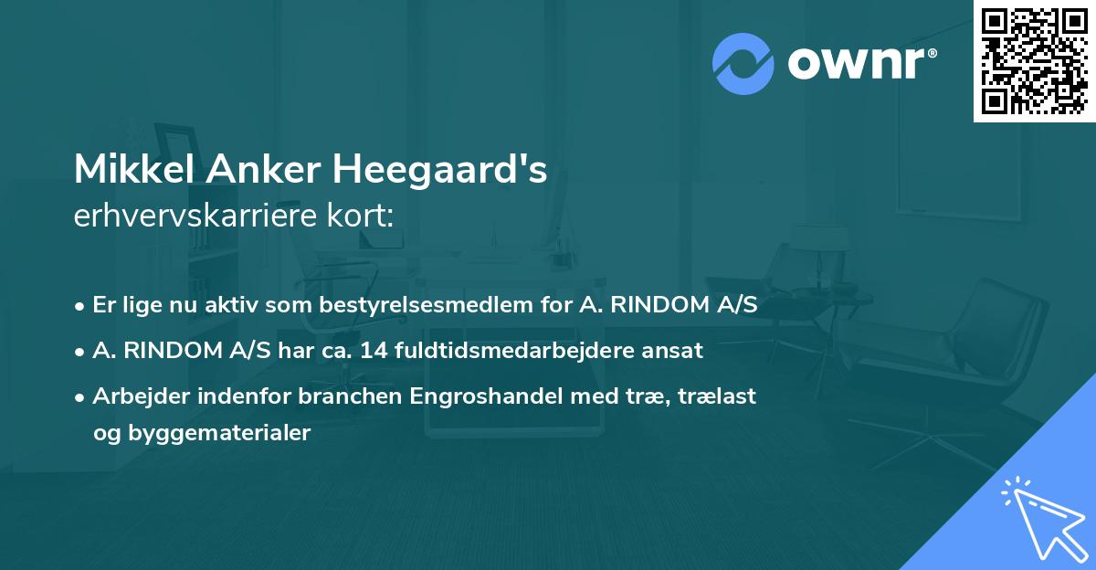 Mikkel Anker Heegaard's erhvervskarriere kort