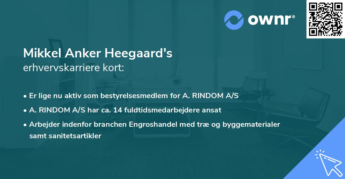 Mikkel Anker Heegaard's erhvervskarriere kort