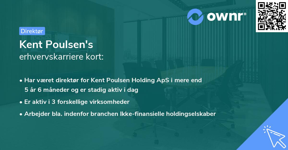 Kent Poulsen's erhvervskarriere kort