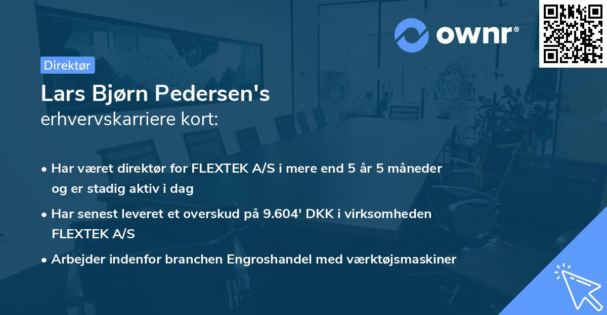 Lars Bjørn Pedersen's erhvervskarriere kort