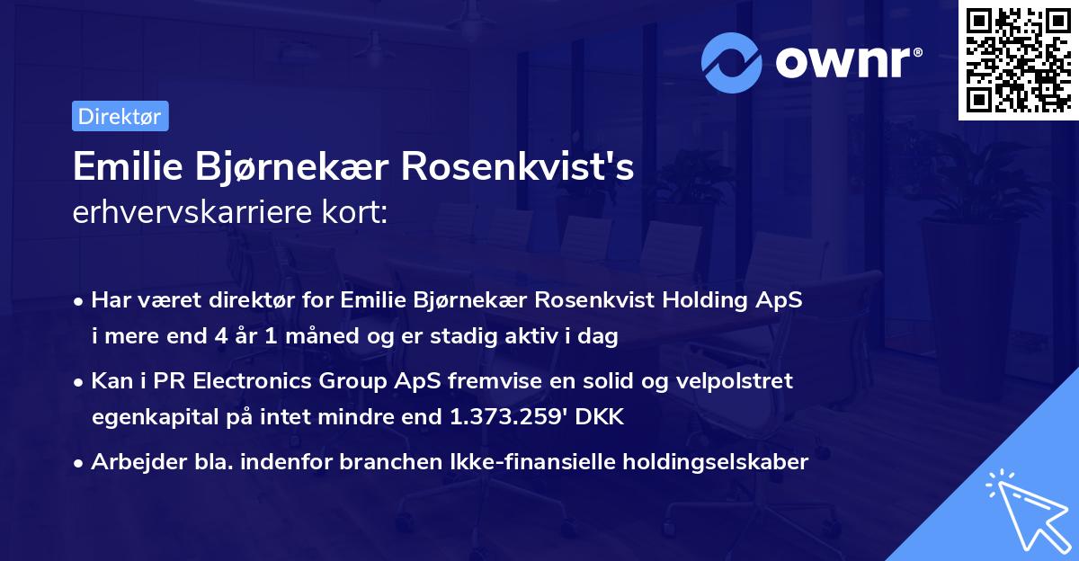 Emilie Bjørnekær Rosenkvist's erhvervskarriere kort