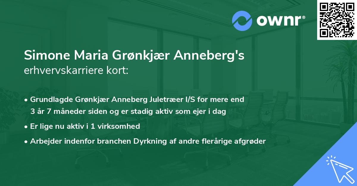 Simone Maria Grønkjær Anneberg's erhvervskarriere kort