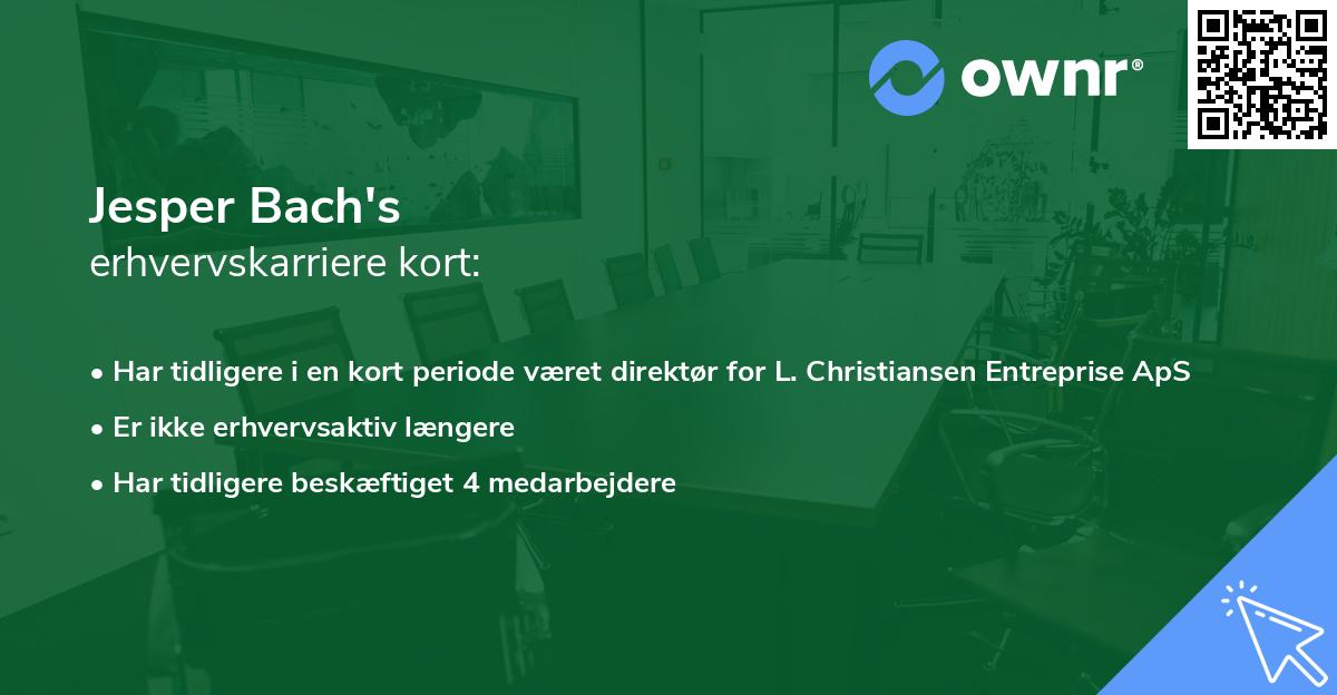 Jesper Bach's erhvervskarriere kort
