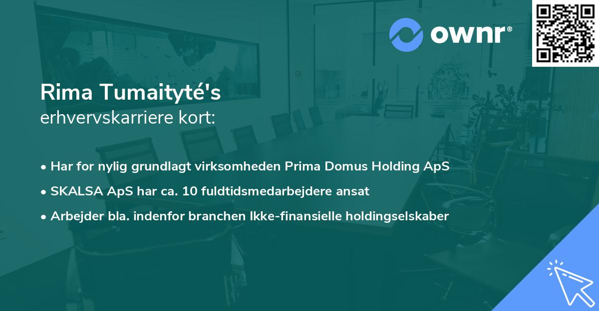 Rima Tumaityté's erhvervskarriere kort