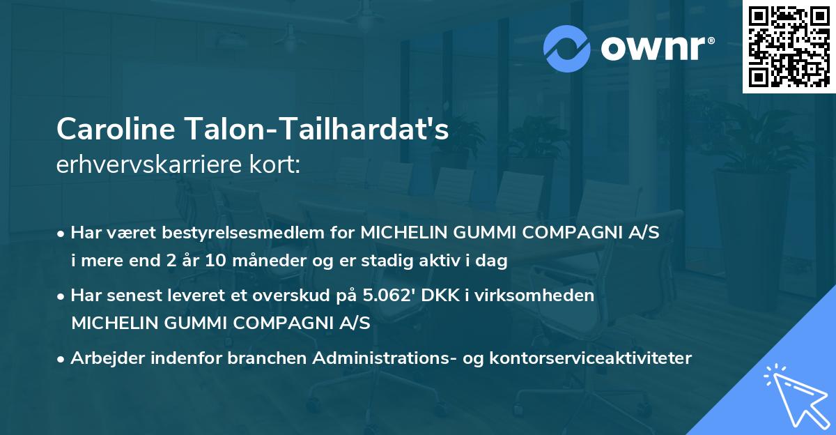 Caroline Talon-Tailhardat's erhvervskarriere kort