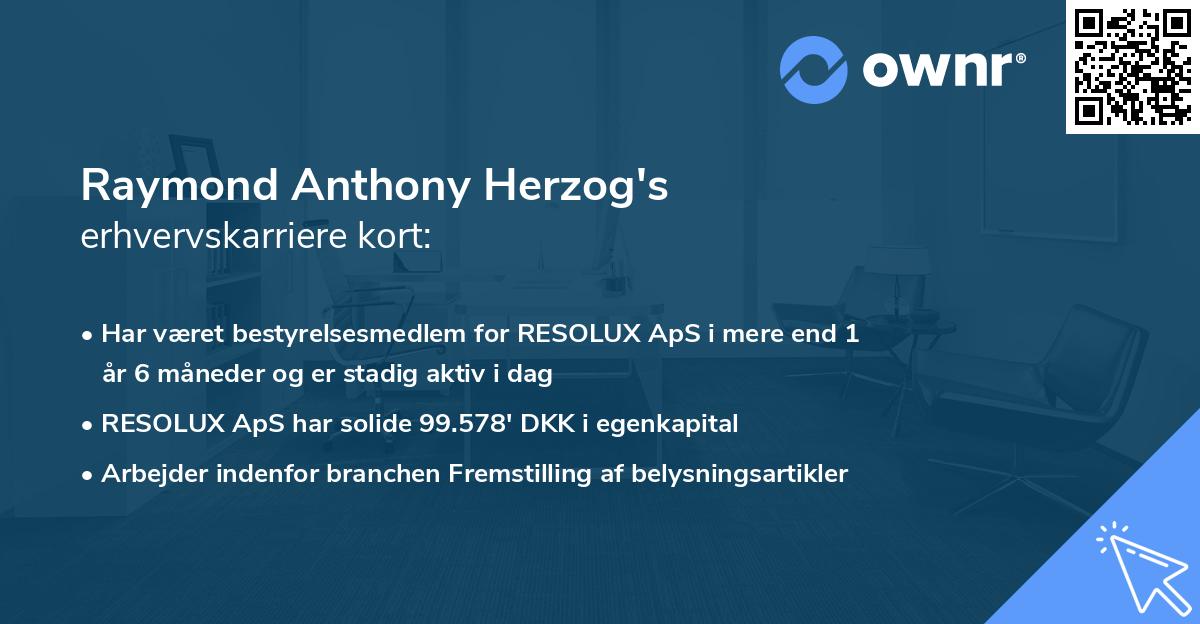 Raymond Anthony Herzog's erhvervskarriere kort