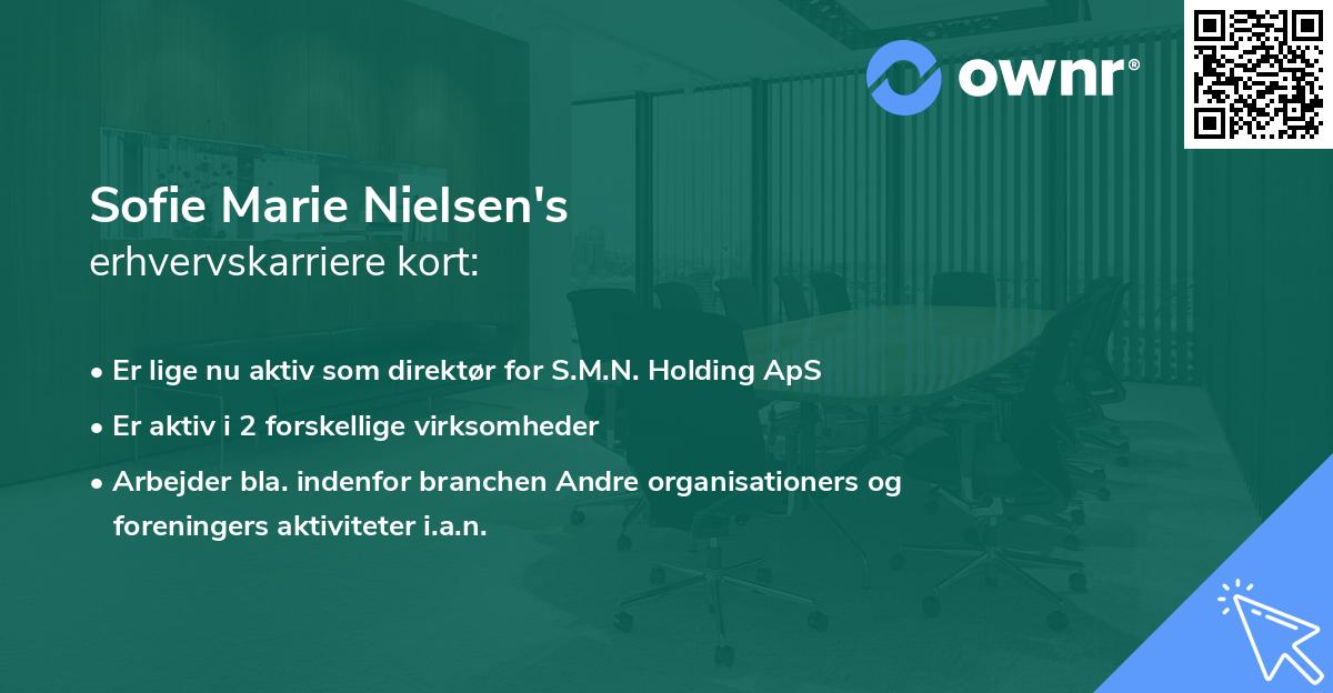 Sofie Marie Nielsen's erhvervskarriere kort