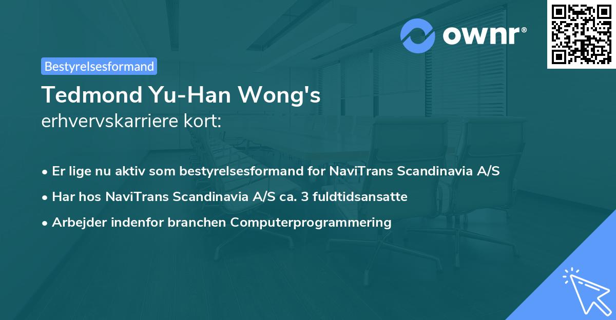 Tedmond Yu-Han Wong's erhvervskarriere kort