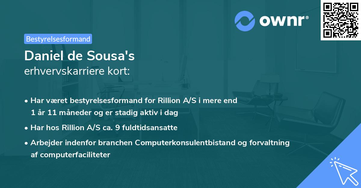 Daniel de Sousa's erhvervskarriere kort