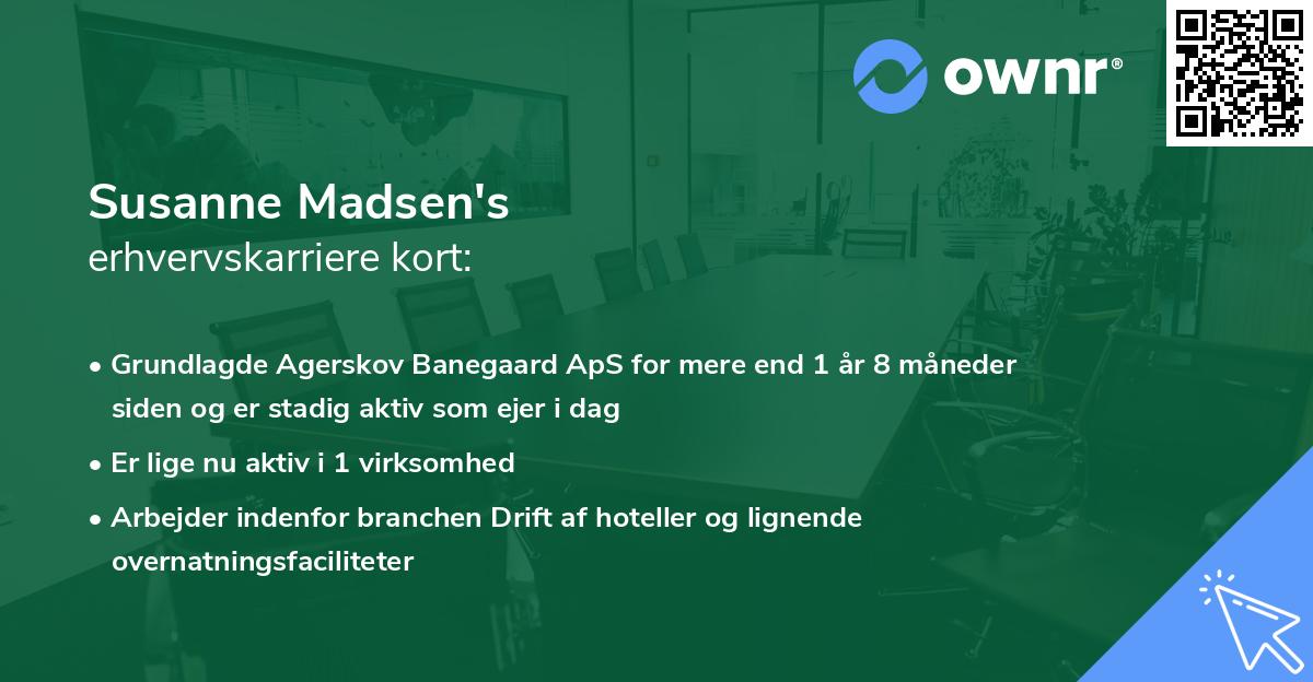 Susanne Madsen's erhvervskarriere kort
