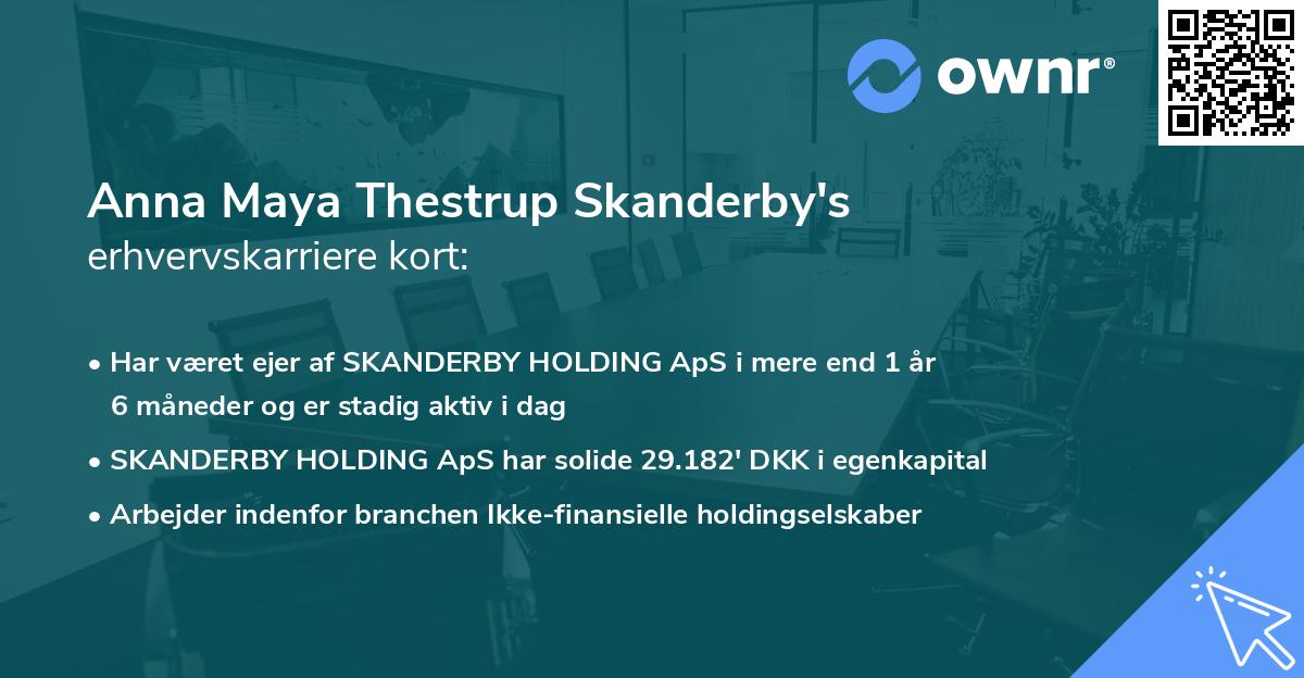 Anna Maya Thestrup Skanderby's erhvervskarriere kort