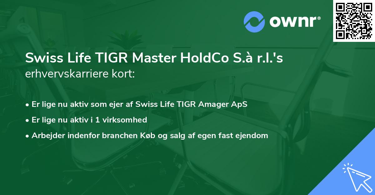 Swiss Life TIGR Master HoldCo S.à r.l.'s erhvervskarriere kort