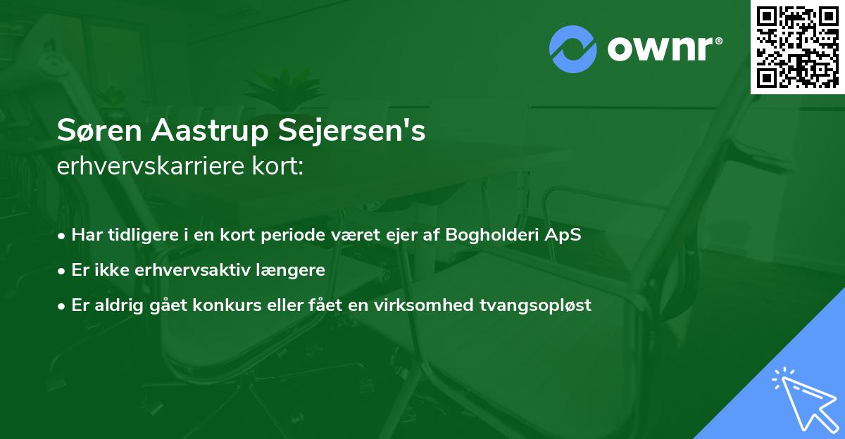 Søren Aastrup Sejersen's erhvervskarriere kort