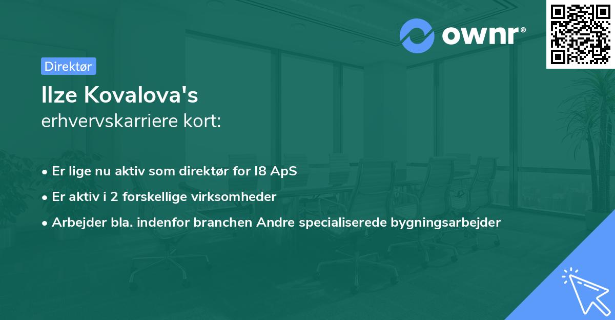 Ilze Kovalova's erhvervskarriere kort