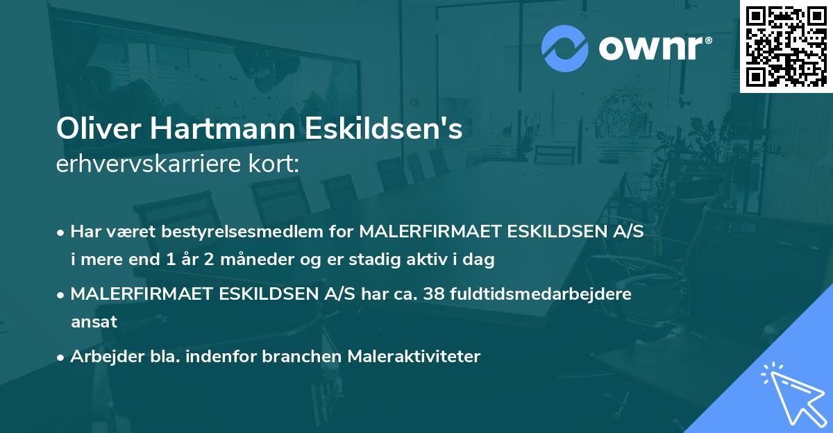 Oliver Hartmann Eskildsen's erhvervskarriere kort