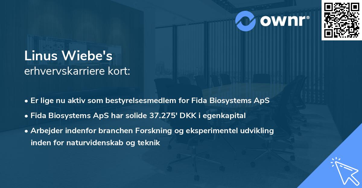 Linus Wiebe's erhvervskarriere kort
