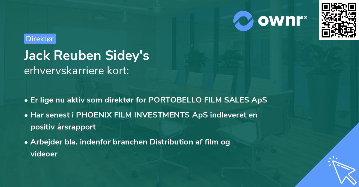 Jack Reuben Sidey's erhvervskarriere kort