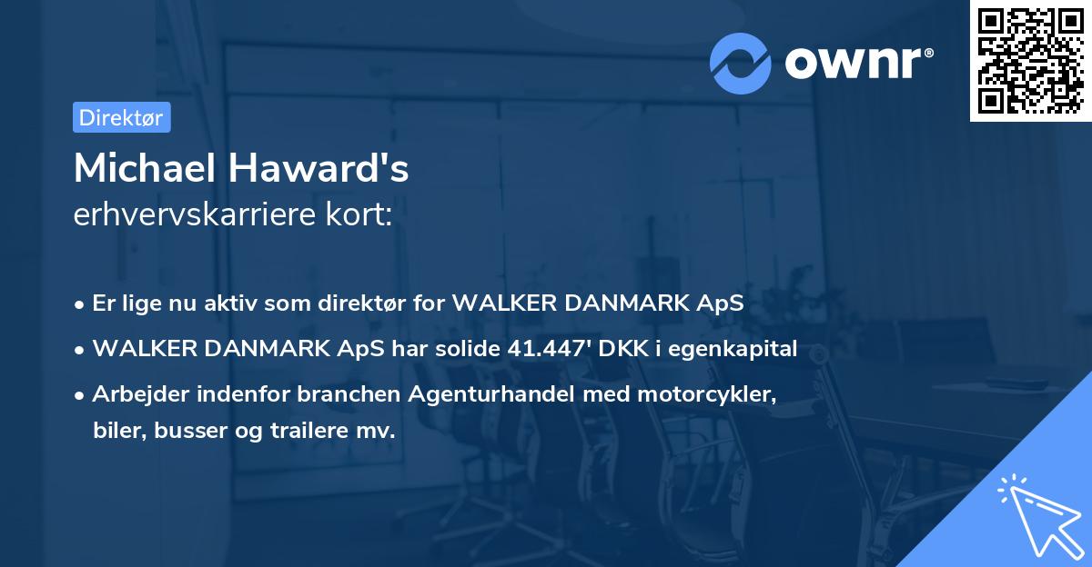 Michael Haward's erhvervskarriere kort