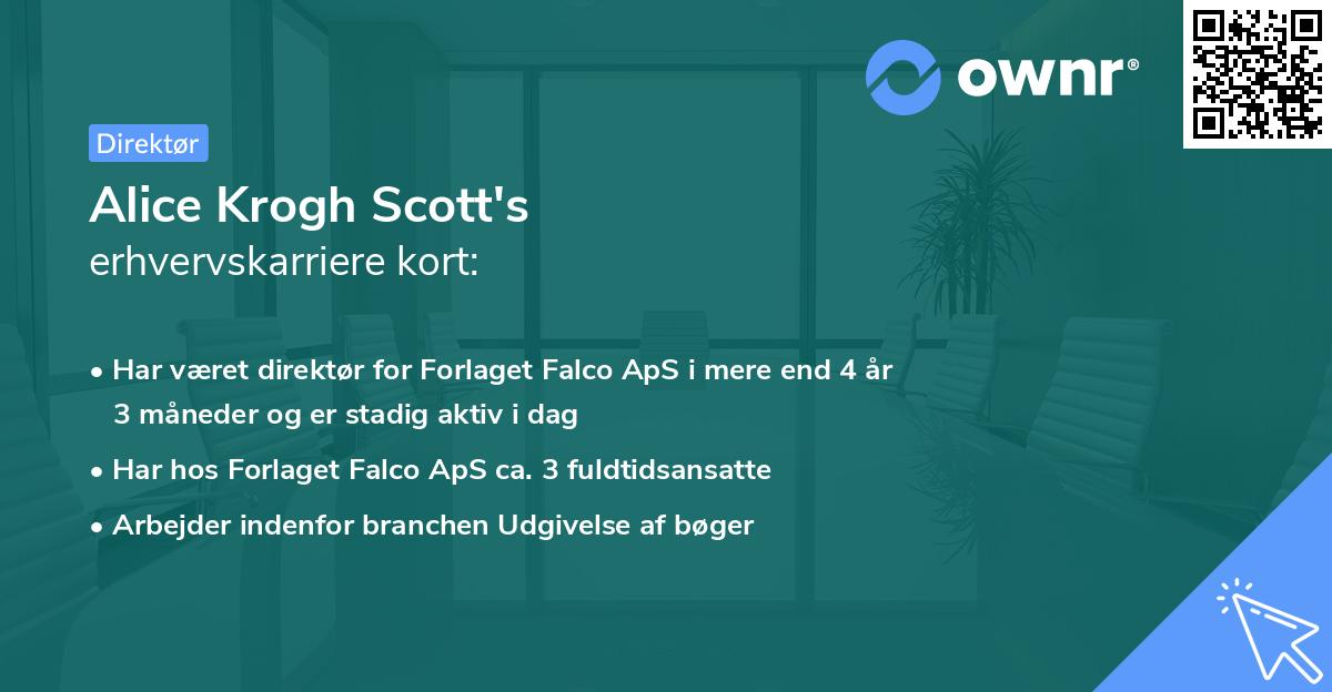 Alice Krogh Scott's erhvervskarriere kort