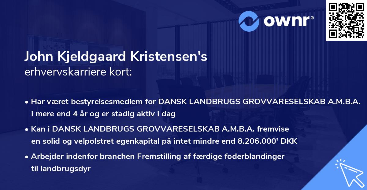 John Kjeldgaard Kristensen's erhvervskarriere kort