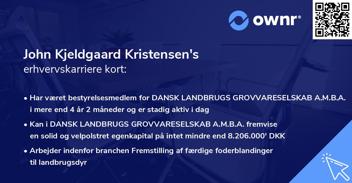 John Kjeldgaard Kristensen's erhvervskarriere kort