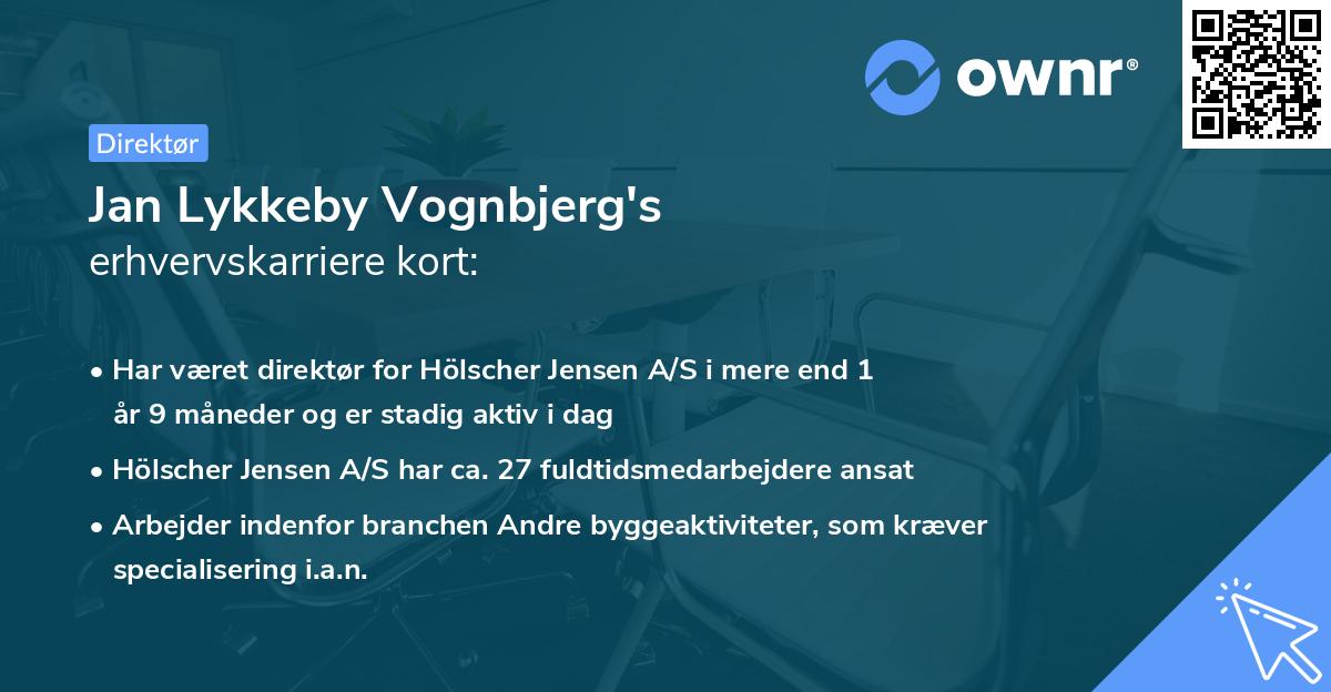 Jan Lykkeby Vognbjerg's erhvervskarriere kort