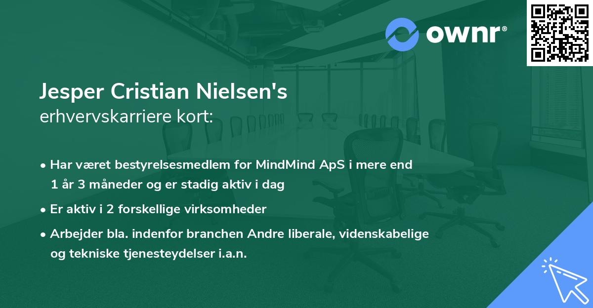 Jesper Cristian Nielsen's erhvervskarriere kort