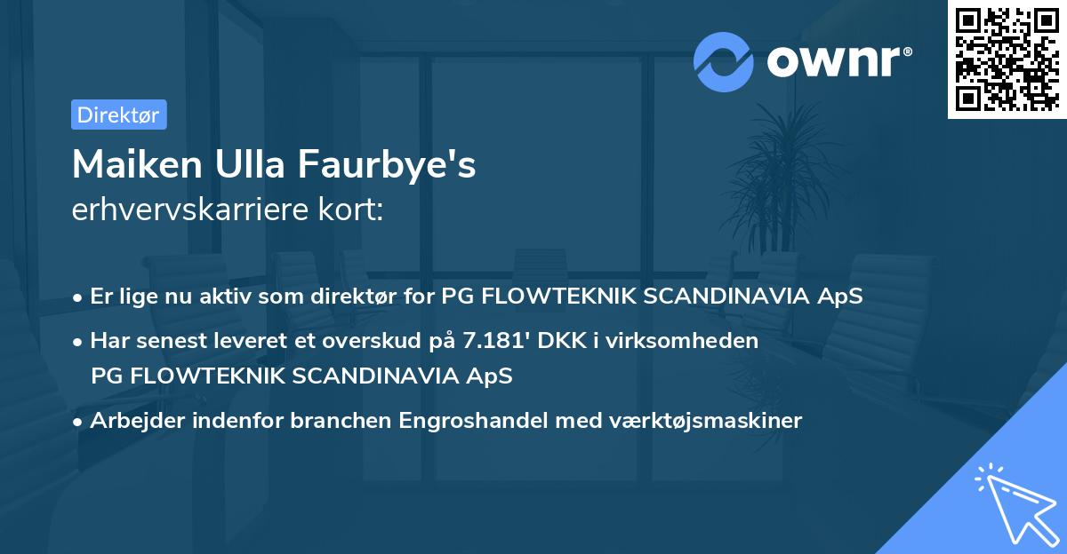 Maiken Ulla Faurbye's erhvervskarriere kort