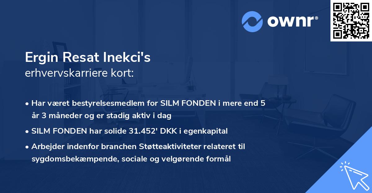 Ergin Resat Inekci's erhvervskarriere kort