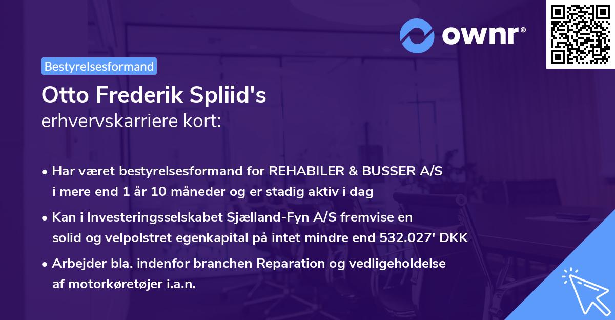 Otto Frederik Spliid's erhvervskarriere kort