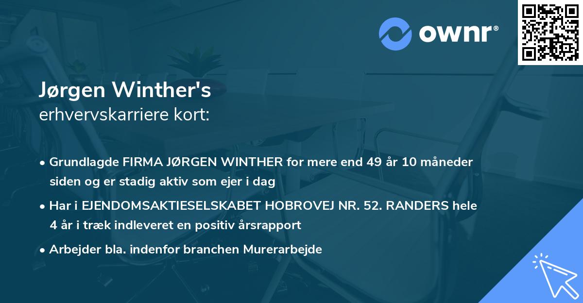 Jørgen Winther's erhvervskarriere kort