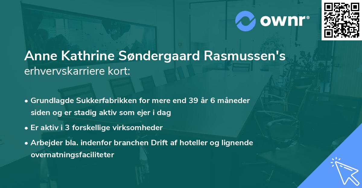 Anne Kathrine Søndergaard Rasmussen's erhvervskarriere kort