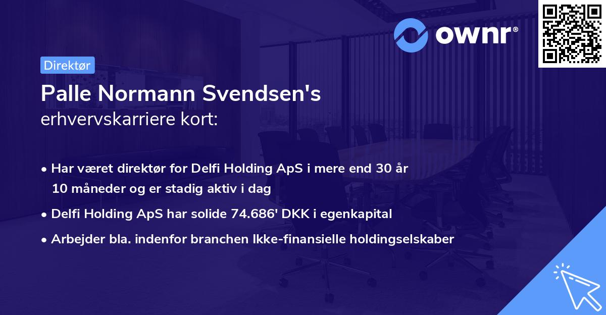 Palle Normann Svendsen's erhvervskarriere kort