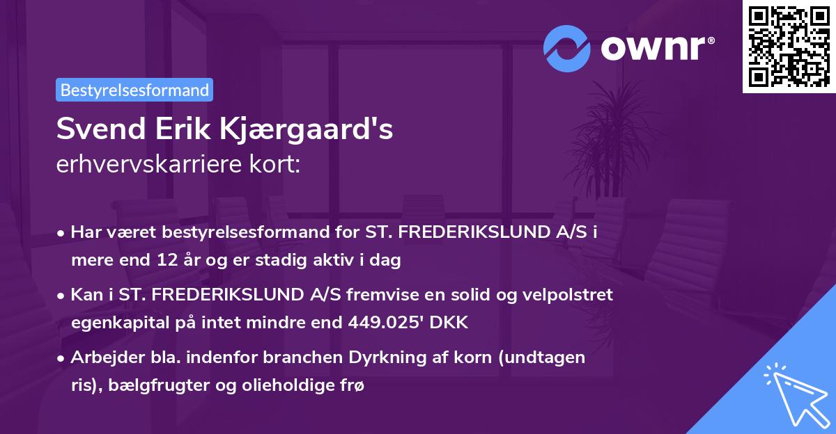 Svend Erik Kjærgaard's erhvervskarriere kort